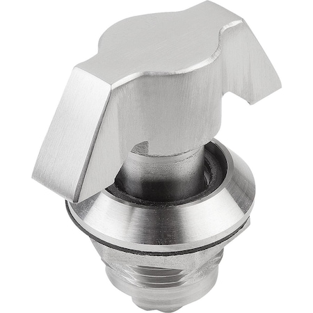 Kipp Quarter-Turn Lock, H=18, Stainless Steel Bright K1108.1186
